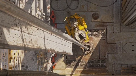Top Drive System and Derrick of Oil Drilling Rig Stock Footage 82755182
