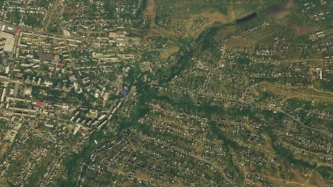 Top drone aerial view of Donbas. Ukraine Stock Footage 269630372