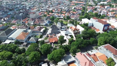 Top Drone Shot of High Density Residential Area 4K Stock Footage 330086214