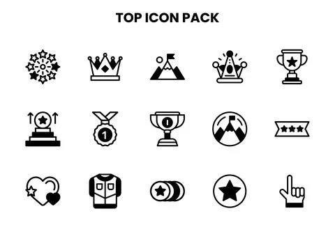 Top DuoTone UI Icons Pack Stock Illustration