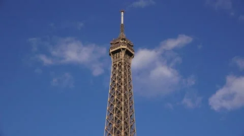 The top of the Eiffel Tower (in 4K), Paris, France. Stock Footage 52914125