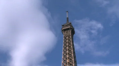 The top of the Eiffel Tower Timelapse - Paris Stock Footage 853523