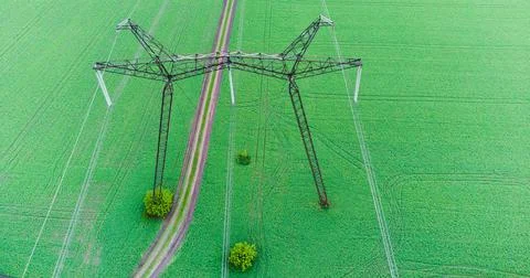Top Electric high voltage post, High voltage energy transmission. Voltage post Фото