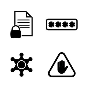 Top Electronic Security. Simple Related Vector Icons Stock Illustration