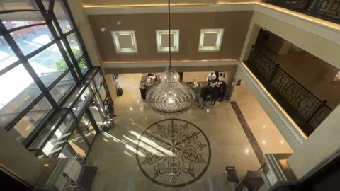 TOP ELEVATOR VIEW OF HILTON KING'S RANCH ENTRANCE (2023 UPDATED!) Video stock 233692447