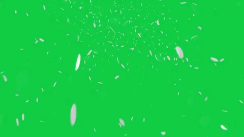 Top emitter sending white discs, chips past camera, creating motion cascade on Stock-Footage 337506271