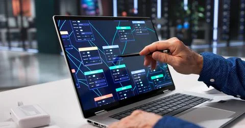 Top Engineer Leading Cyber Security Software Development At Office Meeting Stock Photos