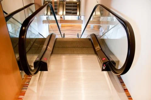 Top of an escalator Foto stock