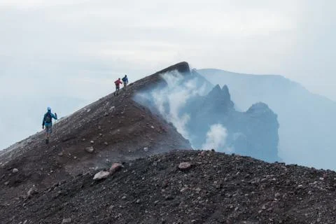 To the top of the Etna volcano Foto stock