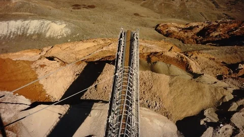 On top of an extractor at a coal mine in Greece Stock-Footage 120569096