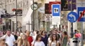 Top Fashion Brand Clothes Store People Shopping Street Famous Market Area Vienna HD Footage