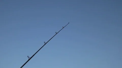 Top Of A Fishing Pole, Rod. Stock Footage
