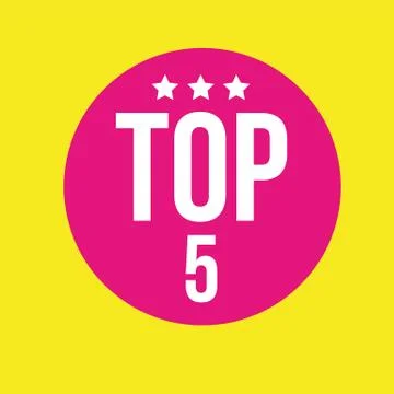 Top five award concept button Stock Illustration