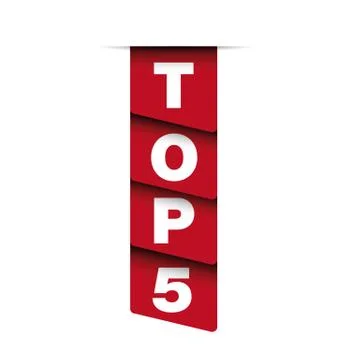 Top Five best of button Stock Illustration