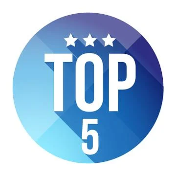Top Five button vector Stock Illustration