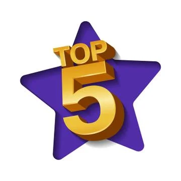 Top Five golden words Stock Illustration