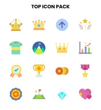 Top Flat Bundle Icons Pack Stock Illustration