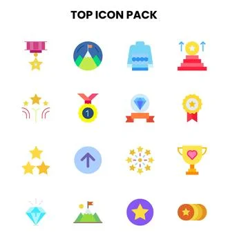 Top Flat UI Icons Pack Stock Illustration