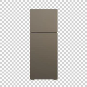 Top Freezer Refrigerator Front View 3D Render Illustration Stock Illustration