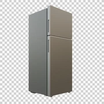 Top Freezer Refrigerator Side View 3D Render Illustration Stock Illustration