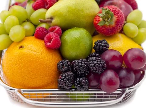 Top of fruit basket Stock Photos