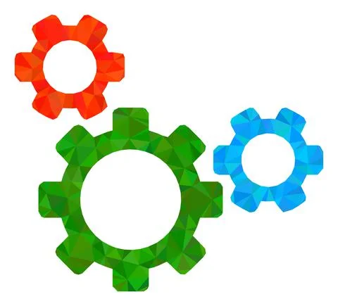 Top Gear Polygonal Icon Stock Illustration