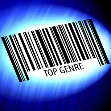 Top Genre, barcode with blue Background Stock Illustration