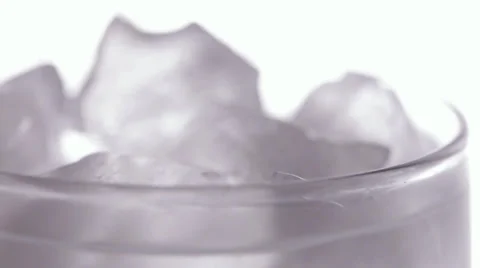 Top of the glass with ice cubes Stock Footage 34311224