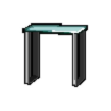 Top glass table pixel art vector illustration Stock Illustration