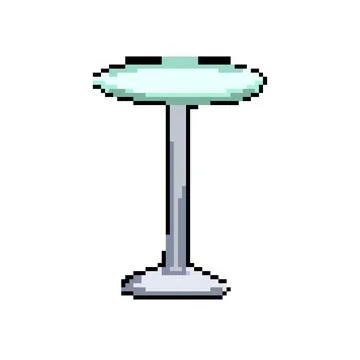 Top glass table pixel art vector illustration 스톡 일러스트