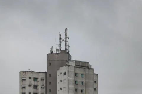 Top of a gray building Stock Photos