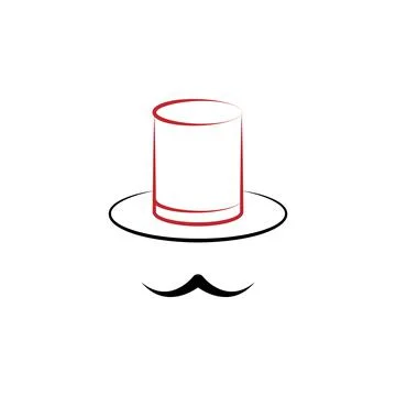 Top hat and mustache 2 colored line icon. Simple colored element illustration Stock Illustration