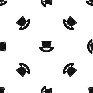 Top hat with buckle pattern seamless black Ilustração Stock