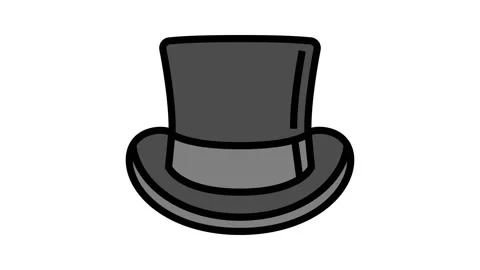 Top hat cap color icon animation Stock Footage 224960980