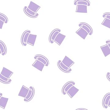 Top hat cap glyph seamless pattern Stock Illustration