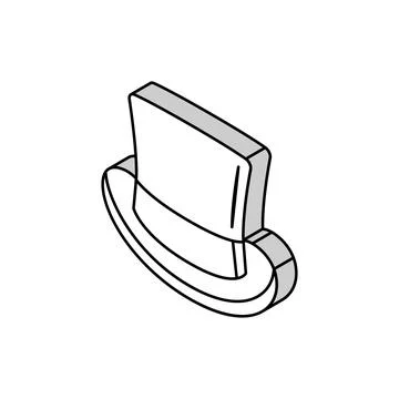 Top hat cap isometric icon vector illustration Stock Illustration