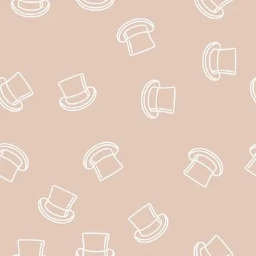 Top hat cap line seamless pattern Stock Illustration