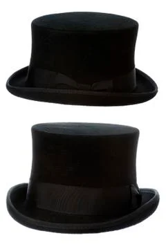 Top hat front and side view isolated Stock Photos