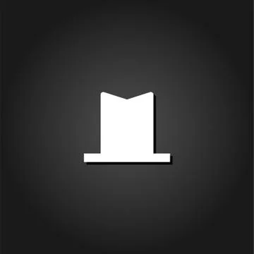Top hat icon flat. Stock Illustration