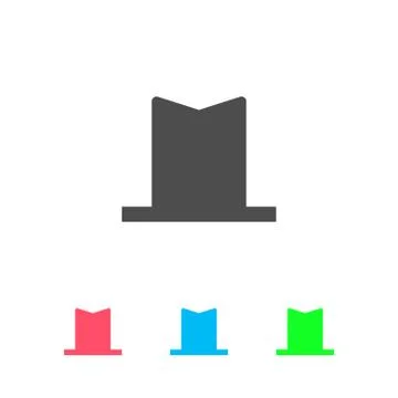 Top hat icon flat. Stock Illustration