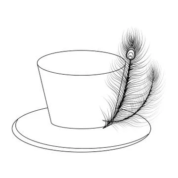 Top hat icon Illustrazione stock