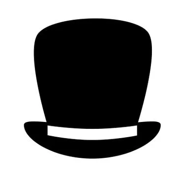 Top hat icon on white background. magician man hat symbol. top hat sign. Stock Illustration