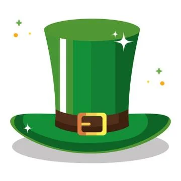 Top hat leprechaun in white background Stock Illustration