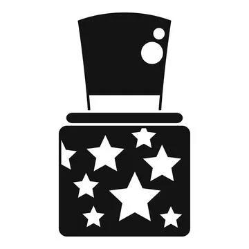 Top hat magic trick with twinkling stars Stock Illustration