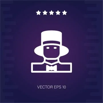 Top hat man vector icon Stock Illustration