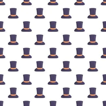 Top hat pattern creating a seamless background repeating Stock Illustration