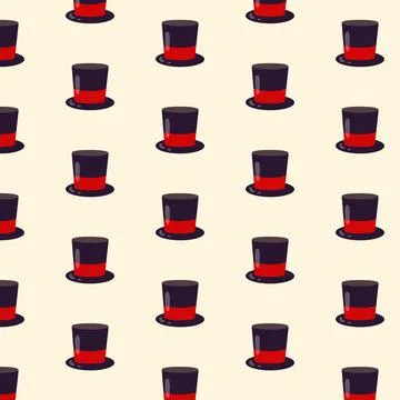Top hat pattern. Vector flat illustration. Illustrazione stock