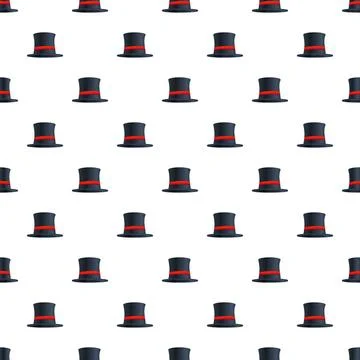 Top hat seamless pattern for magic show theme Stock Illustration