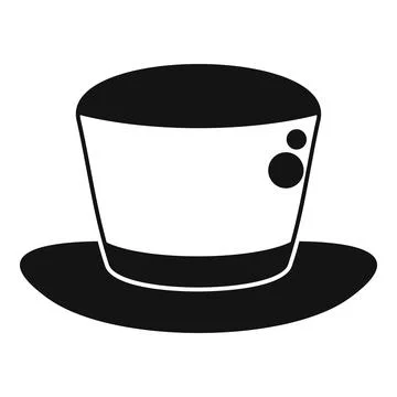Top hat silhouette icon representing magic and mystery Stock Illustration