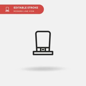 Top Hat Simple vector icon. Illustration symbol design template for web mobil Stock Illustration